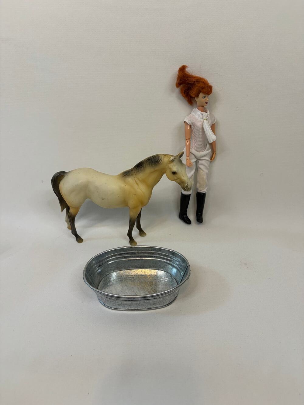 Breyer Articulated Doll and Horse with Trough
